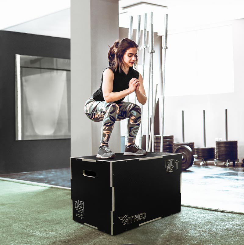ATREQ 3 in 1 Wooden Anti Slip Plyo Box
